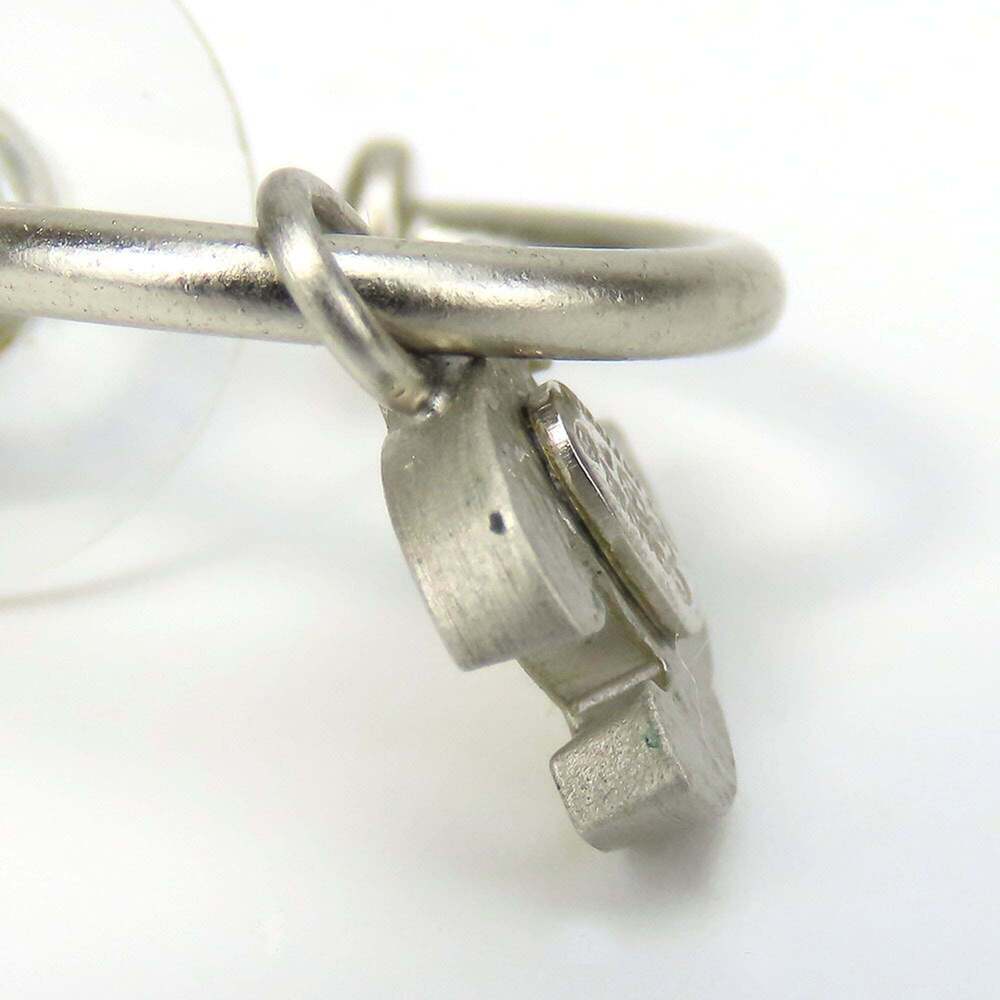 CHANEL Authentic White Logo Earrings - Picture 6 of 11
